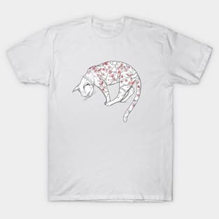 Cat in Sakura Tattoo T-Shirt